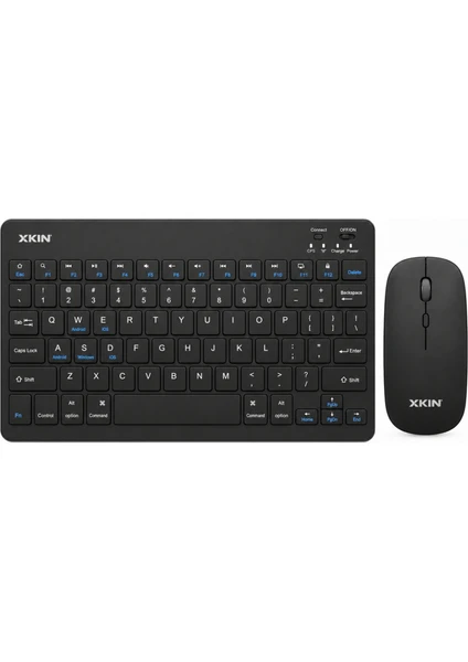Xkın Xk-kb01 Kablosuz Klavye Mouse Seti Wireless Sessiz Tuşlu Şarjlı İpad Tablet Telefon Pc Macos Android Uyumlu