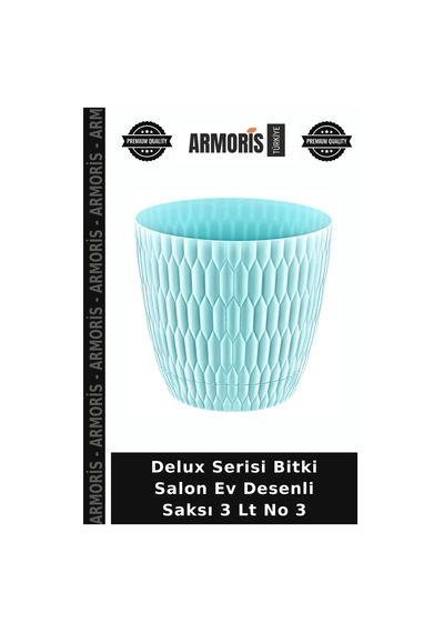Delux Serisi Bitki Salon Ev Desenli Saksı 3 Lt No 3