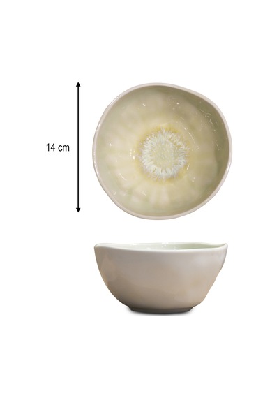 12'li 14 Cm Oceana Desenli Organik Form Porselen Kase Beyaz