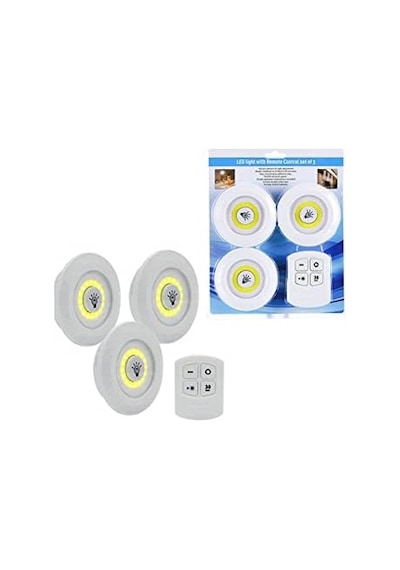 Uzaktan Kumandalı 3 Lü Spot Led Lamba Kablosuz Pilli Işıldak 0.25 KG