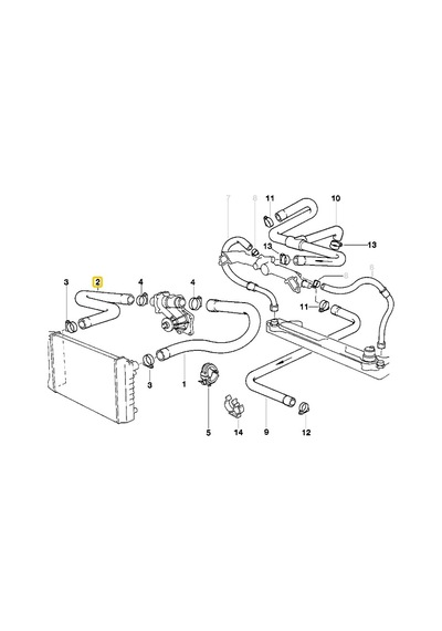 Bmw E32 Ve E34 M60 Uyumlu Motor Radyatör Alt Hortumu 11531741407