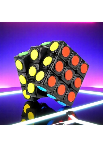 Fosforlu 3x3 Magıc Cube 3x3 Zeka Küpü 3x3 Yeni Nesil Akıl Oyunları Yuvarlak Desenli Karne Hediyesi