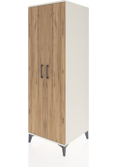 Kronos Dolap 2 Raflı 2 Kapaklı Tek Askılı 60x59x182 Aytaşı-çam Aytaşı