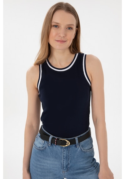U.S. Polo Assn. Kadın Lacivert Kolsuz Bisiklet Yaka Tişört 50305857-VR033