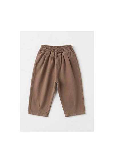 Poala Kids Unisex Brown Balloon Jeans Kahverengi