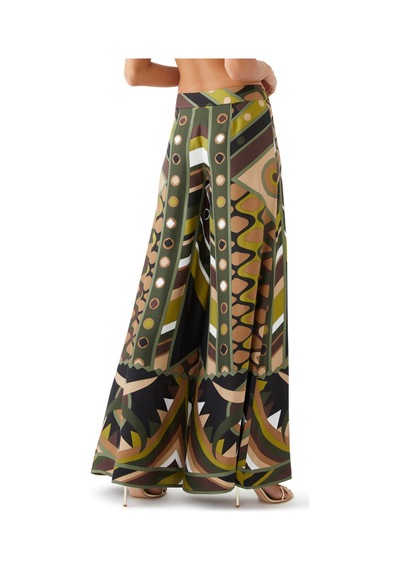 Pucci Şık Geniş Paça Pantolon Çok Renkli