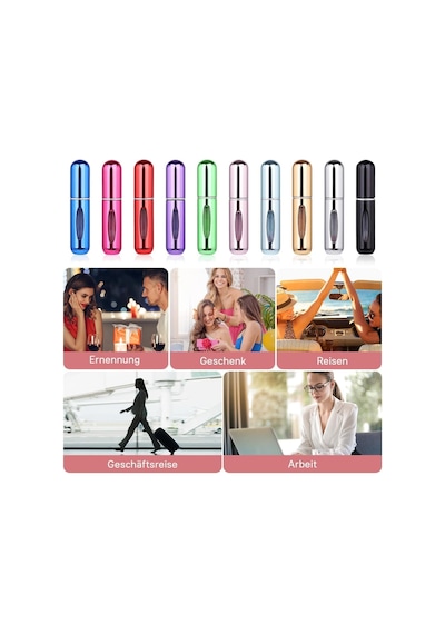 Tech 5ml Metal Taşınabilir Parfüm Şişesi, Doldurulabilir Seyahat Parfüm Atomizeri, Alüminyum Gövdeli Kolonya Dispenseri, Sızdırmaz Mini Cep Boyu Sprey Şişesi, Uçak Kabin Uyumlu Unisex Gümüş