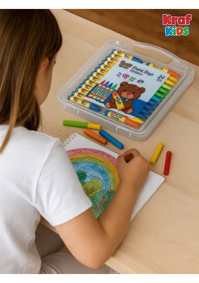 Kids Pastel Boya Çantalı 24'lü 24 Renk