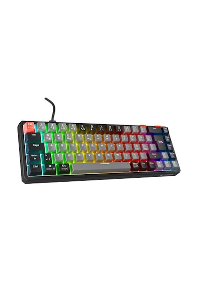 Rampage Yoru Mını Gri-siyah Type-c Bağlantılı Outemu Red Swich Q Mekanik Gaming Oyuncu Klavye Rgb