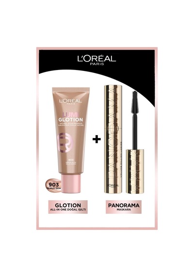 L'Oréal Paris Panorama Maskara + Glotion All-In-One Doğal Işıltı 903 Mediun Glow