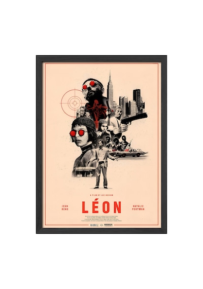 Leon Siyah Ahşap Çerçeveli Poster, Film Duvar Tablosu