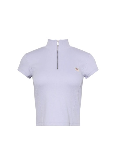 Calvin Klein Ss Woven Label 2x2 B, Vbk Mor Kadın Bluz