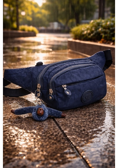 Anılbags Anıl Bags Su Geçirmez Krinkıl Kumaş Bel Çantası Çapraz Lacivert