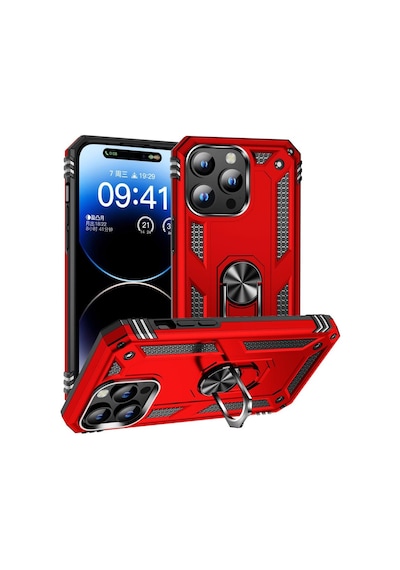 Apple Uyumlu iPhone 15 Pro Kılıf Yüzüklü Zırh Tank Vega