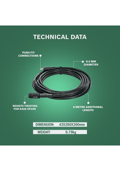 Home And Garden Yüksek Basınçlı Yıkama Makinesi İçin 6 Metre Uzatma Hortumu 135 Bar Basınça Kadar Olan Ürünler İçin Uygundur