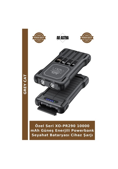 Özel Seri Xo-pr290 10000 Mah Güneş Enerjili Powerbank Seyahat Bataryası Cihaz Şarjı Çok Renkli