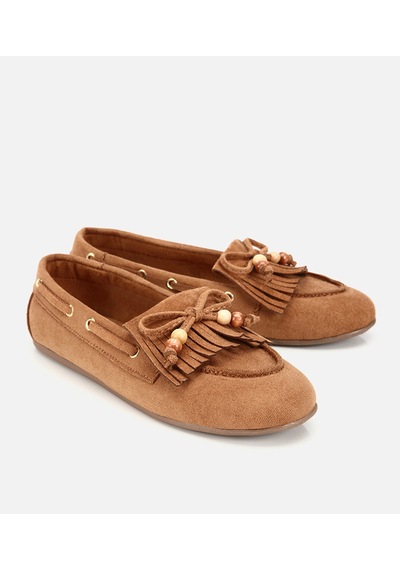Hotiç Kadın Taba Süet Fiyonk Detaylı Bağcıklı Loafer 01ayy323750a370 01ayy323750a370