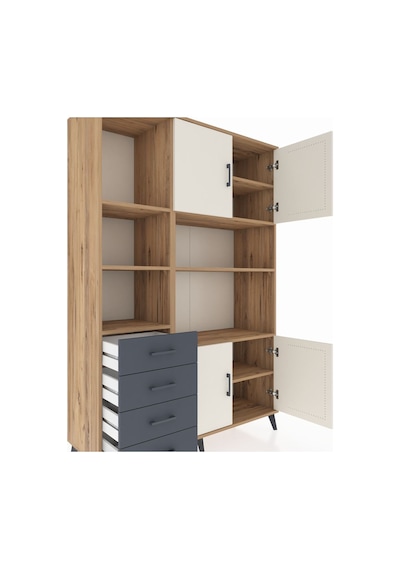 Hyperion Dolap 8 Raflı 4 Çekmeceli 4 Kapaklı 132x44x195 Çam-aytaşı/antrasit Aytası/antrasıt - Atlas Çam Hyperion Dolap 8 Raflı 4 Çekmeceli 4 Kapaklı 132x44x195 Çam-aytaşı/antrasit Aytası/antrasıt - Atlas Çam