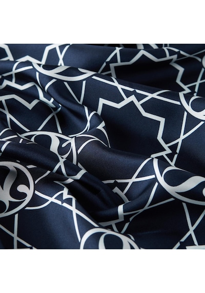 İpekevi Twill İpek Eşarp - Seljuk Monogram - Lacivert - Lacivert
