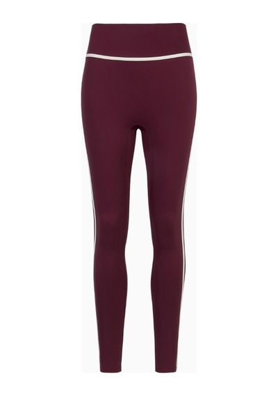 Because Of Alice Base Contrast Trim Leggings Yüksek Bel Şekillendirici Kadın Tayt Bordo