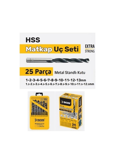 Sgs 25 Parça Hss Matkap Ucu Seti
