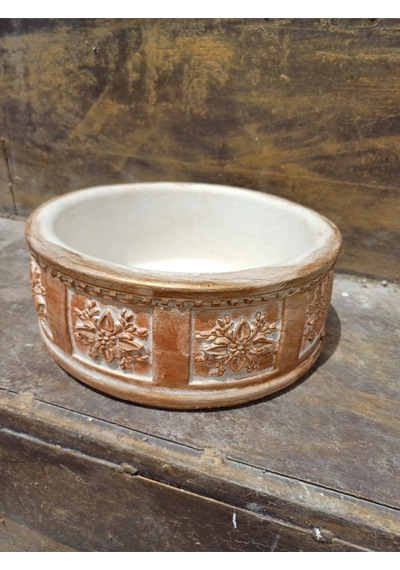 Çiçek Desenli Taş Saksı 25cm Çap 12cm Yükseklik
