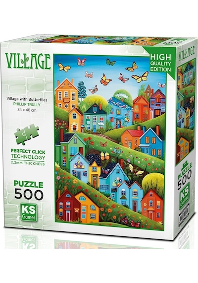 Ks Games 500 Parça Kelebekli Köy Puzzle - Phillip Trully