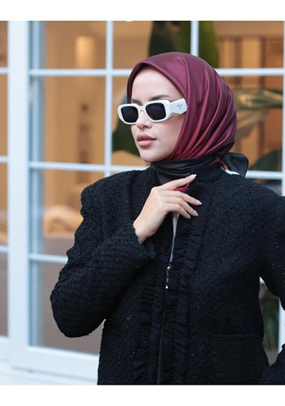 Bushu Degrade Twill Eşarp Bordo