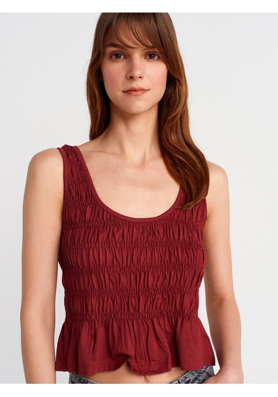 Dilvin 21083 Gipeli Kolsuz Top-açık Bordo Açık Bordo