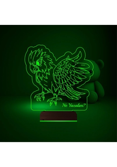 Luvivia Papağan Pet Shop Kişiye Özel 3d Lamba - Masa Gece Lambası Şeffaf