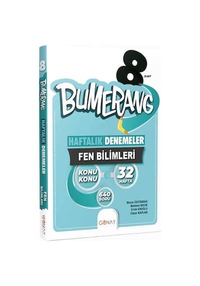 Günay Yayınları 8. Sınıf Fen Bilimleri Bumerang Haftalık Deneme
