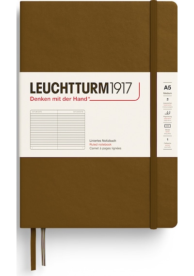 Leuchtturm1917 Not Defteri Orta Boy A5 , Sert Kapak, 251 Numaralandırılmış Sayfa, Çizgili, Baharat Kahvesi Kahverengi Leuchtturm1917 Not Defteri Orta Boy A5 , Sert Kapak, 251 Numaralandırılmış Sayfa, Çizgili, Baharat Kahvesi Kahverengi