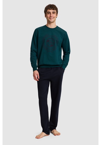 U.S. Polo Assn. Erkek Koyu Yeşil Pijama Takımı 50333251-vr079 Koyu Yesıl