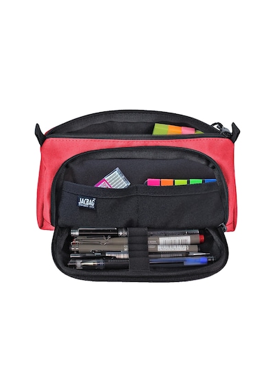 Jacbag Prime Xl-lastik Ayraçlı İki Bölmeli Kalem Kutusu Prime Xl-mercan renkli