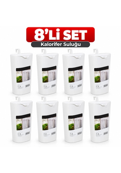 8 Li Kalorifer Suluğu Petek Üstü Nemlendirme Kabı Beyaz 19x9x4 Cm