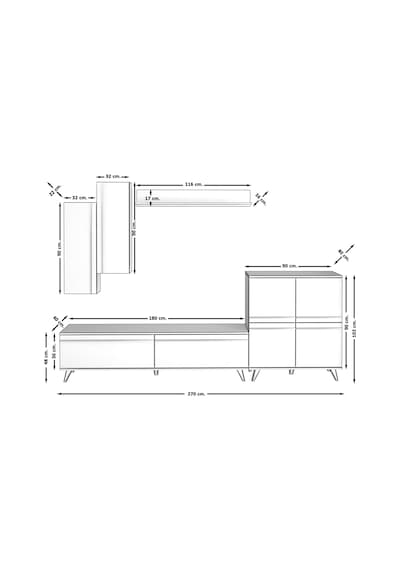 Decoraktiv Eko 6 Mdf Std Retro Tv Ünitesi Tv Sehpası Beyaz - Siyah