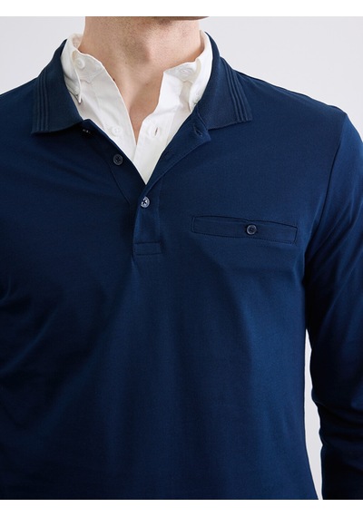 Lcwaıkıkı Classic Lacivert Polo Yaka Uzun Kollu Erkek Tişört