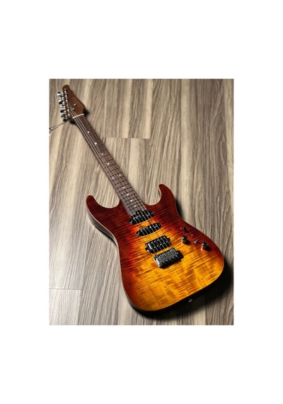 Soloking Ms-1 Custom 22 Hss Flat Top İn Fire Wakesurf With Rosewood Fb Jescar W/gigbag
