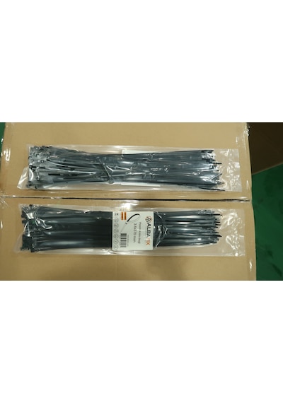 3.6x370 Mm Siyah Plastik Kablo Bağı Klipsi Cırt Kelepçe 100 Lü Paket 100 Adet - Siyah