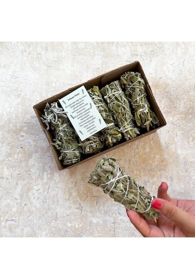 Organik Adaçayı Tütsü 5 Adet Natural White Sage Incense, Aura Cleansing White Sage, Enerji Ve