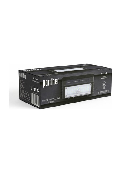 Panther Pt-2963 Sensörlü Solar Led Duvar Lambası - Sarı Ve Günışığı Bahçe Aydınlatma