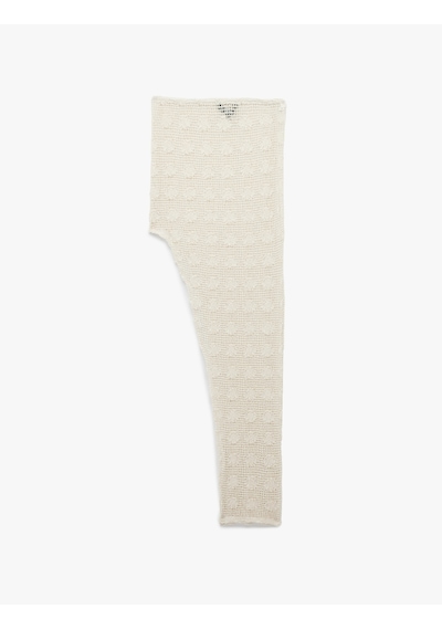 Koton Asimetrik Kesim Slim Fit Uzun Kroşe Plaj Eteği Ekru 6sak70002mk