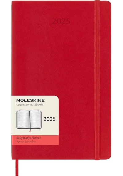 Moleskine 12 Ay Günlük Ajanda L Boy 13x21 Cm Yumuşak Kapak Kızıl Kırmızı Kırmızı