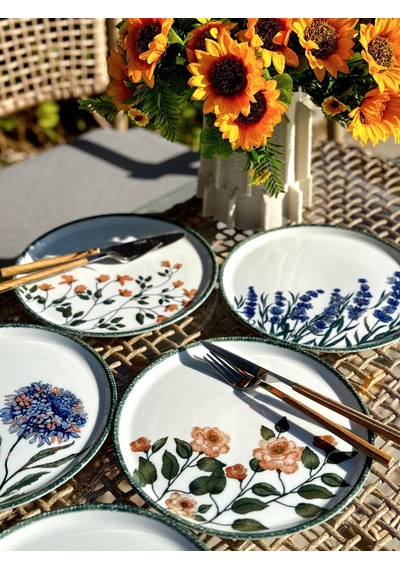 Porland Flower Garden 6 Kişilik Servis Tabağı 24cm 04ppo000225 Çok Renkli