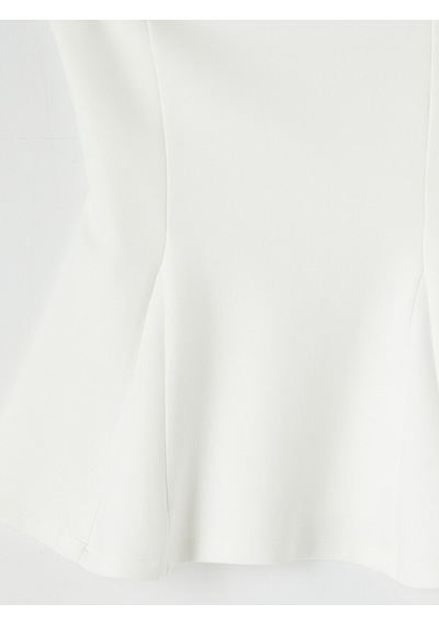 Lcw Vision Beyaz Straplez Yaka Peplum Korse Bluz