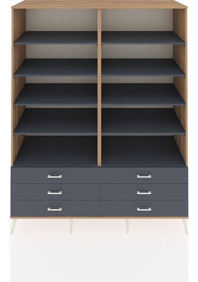 Kronos Gardrop 10 Raflı 6 Çekmeceli 176x59x221 Çam-antrasit Antrasit Kronos Gardrop 10 Raflı 6 Çekmeceli 176x59x221 Çam-antrasit Antrasit