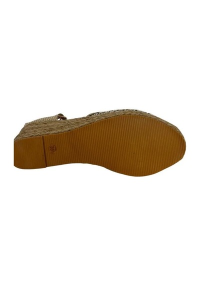 Kemal Tanca 877 T01 Kadın Dolgu Topuklu Espadril Bej