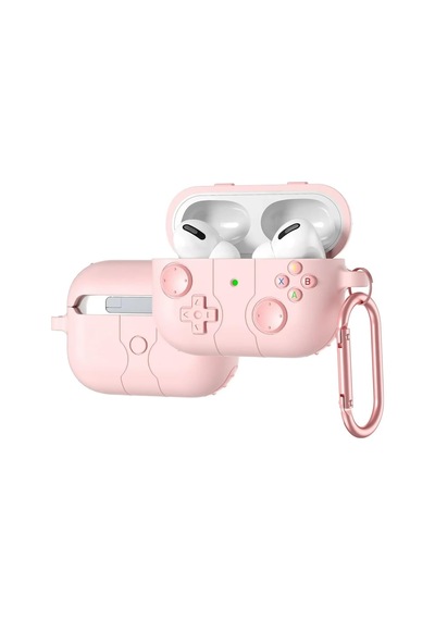 Apple Airpods 4 İle Uyumlu 4.nesil Kılıf Kılıf Retro Görünümlü Kancalı Nint-endo Yumuşak Soft Dokunuş Airpods 4. Nesil Kulaklık Kılıf Pembe, Airpods 4. Nesil