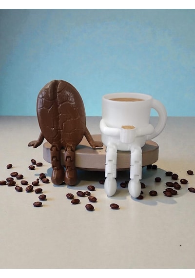 Kahve Çekirdeği & Fincan Dekor Biblo Set 6 Cm