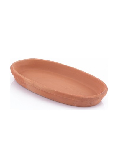 Elizi Çömlekleri Toprak Kayık Kase, Toprak Kayık Güveç Fırın Kabı Büyük Boy 32x16cm Toprak